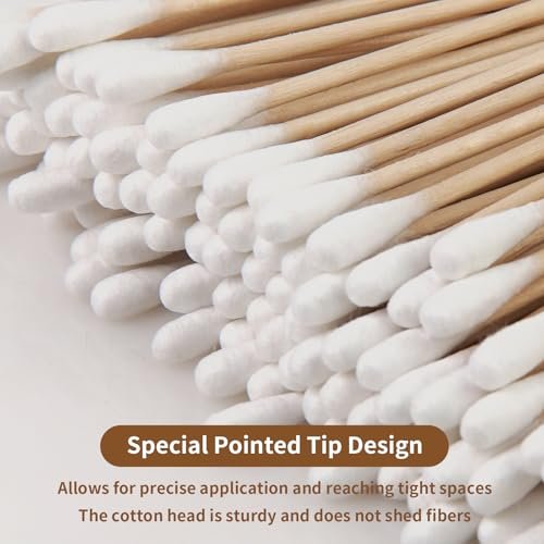Vaincre 300PCS Long Cotton Swabs - 6 Inch Cleaning Cotton Swab Buds with Wooden Sticks, Microblading Eyeshadow Tip Applicators, Microswabs Swabsticks for Dogs Makeup Nail Art Tattoo Permanent Supplies - görsel 4