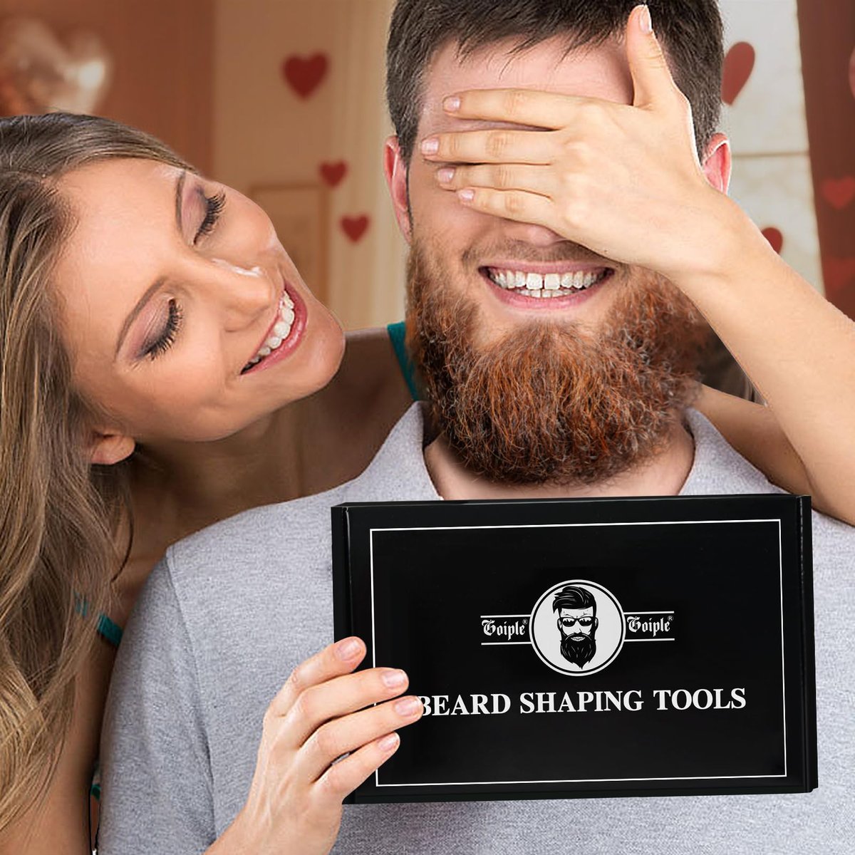 Beard Shaper for Men - Complete Beard Shaping Tool Kit with Template Guide, Straight Edge Razor, Double Edge Blades, Barber Pencil, Comb & Scissors Avelisse