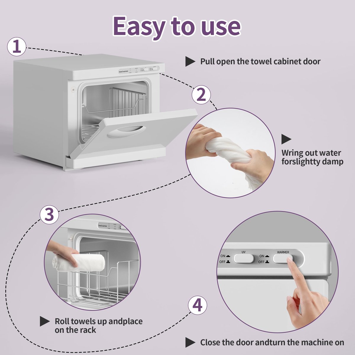 Dress Vous 8L Hot Towel Warmer for Facials, Spa & Home Use – White Avelisse