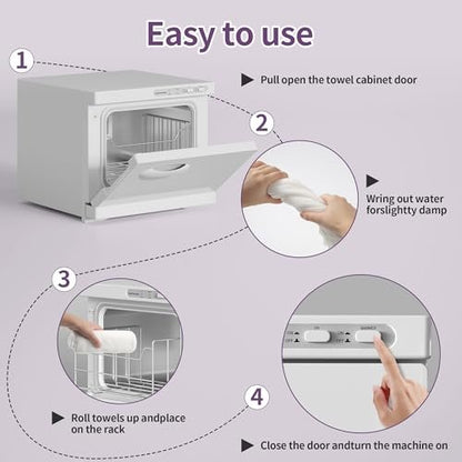 Dress Vous 8L Hot Towel Warmer for Facials, Spa & Home Use – White Avelisse