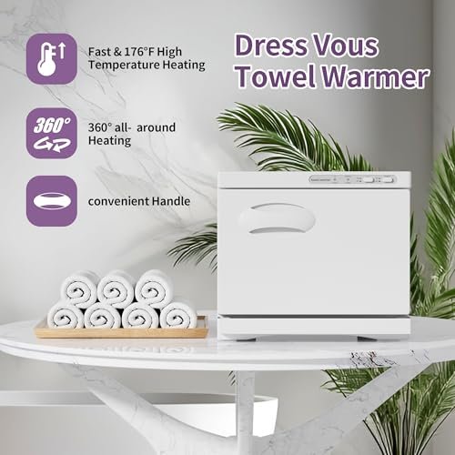 Dress Vous 8L Hot Towel Warmer for Facials, Spa & Home Use – White Avelisse