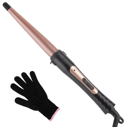 MCODON Tapered Curling Wand 1/2-Inch to 1-Inch Tourmaline Ceramic Barrel Professional Curling Iron for Short Medium Long Hair with Two Temperature Settings, Dual Voltage, Auto Shut-Off Avelisse