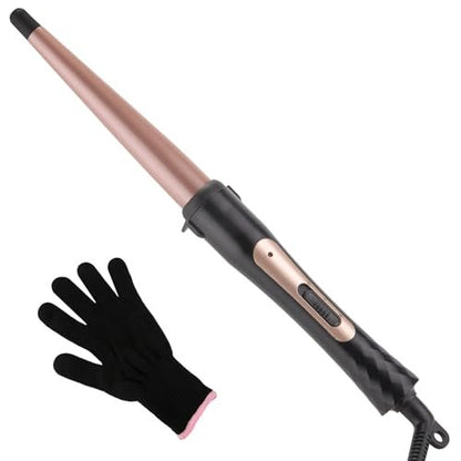 MCODON Tapered Curling Wand 1/2-Inch to 1-Inch Tourmaline Ceramic Barrel Professional Curling Iron for Short Medium Long Hair with Two Temperature Settings, Dual Voltage, Auto Shut-Off Avelisse
