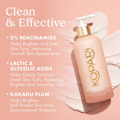Kopari Brightening Silk Body Cream with 2% Niacinamide, AHAs & Kakadu Plum – Hydrating Body Lotion for Radiant, Even Skin Tone, Lightweight, Fast-Absorbing, Juicy Pink Guava Scent, 6.7 oz Avelisse