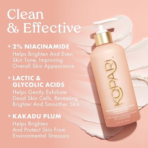 Kopari Brightening Silk Body Cream with 2% Niacinamide, AHAs & Kakadu Plum – Hydrating Body Lotion for Radiant, Even Skin Tone, Lightweight, Fast-Absorbing, Juicy Pink Guava Scent, 6.7 oz Avelisse