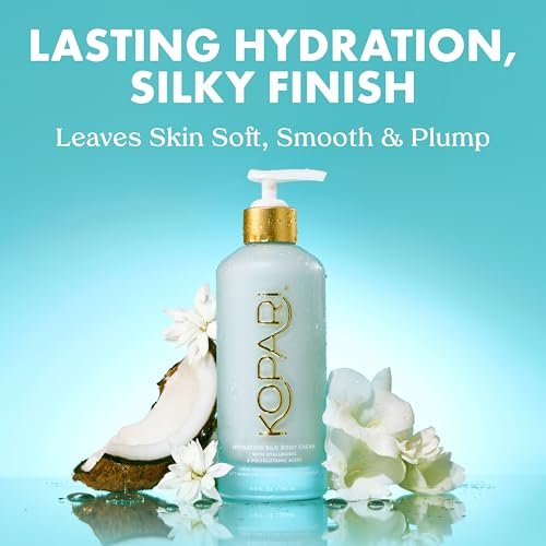 Kopari Hydrating Silk Body Cream – Long Lasting Moisturizer with Hyaluronic & Polyglutamic Acids, Lightweight Silky Texture, Sweet Coconut Milk Scent, 6.7 oz Avelisse