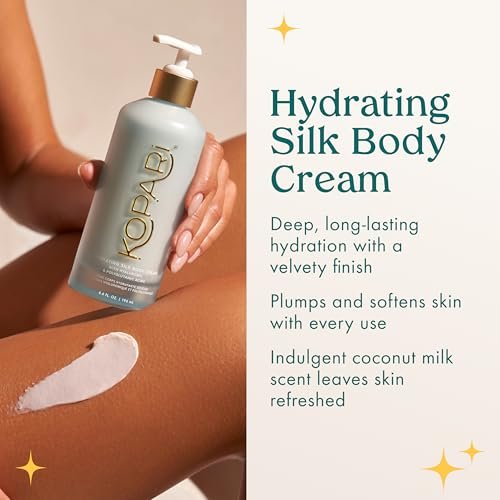 Kopari Hydrating Silk Body Cream – Long Lasting Moisturizer with Hyaluronic & Polyglutamic Acids, Lightweight Silky Texture, Sweet Coconut Milk Scent, 6.7 oz Avelisse