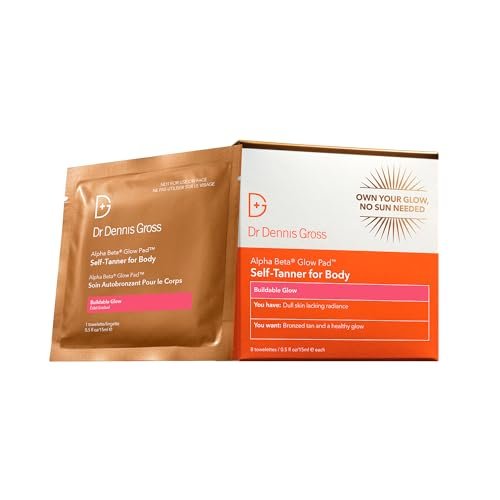 Dr. Dennis Gross Glow Pad Self-Tanner for Body – Exfoliating & Anti-Aging Towelette with AHAs & BHAs, Buildable Natural Glow, Hydrating & Streak-Free Application, 8 Towelettes Avelisse