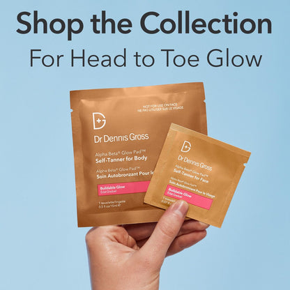 Dr. Dennis Gross Glow Pad Self-Tanner for Body – Exfoliating & Anti-Aging Towelette with AHAs & BHAs, Buildable Natural Glow, Hydrating & Streak-Free Application, 8 Towelettes Avelisse