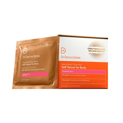 Dr. Dennis Gross Glow Pad Self-Tanner for Body – Exfoliating & Anti-Aging Towelette with AHAs & BHAs, Buildable Natural Glow, Hydrating & Streak-Free Application, 8 Towelettes Avelisse