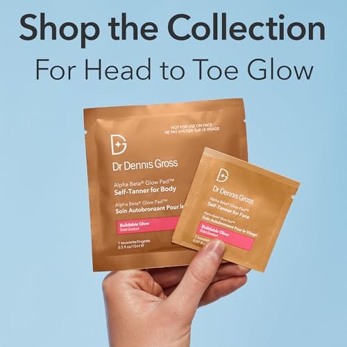 Dr. Dennis Gross Glow Pad Self-Tanner for Body – Exfoliating & Anti-Aging Towelette with AHAs & BHAs, Buildable Natural Glow, Hydrating & Streak-Free Application, 8 Towelettes Avelisse