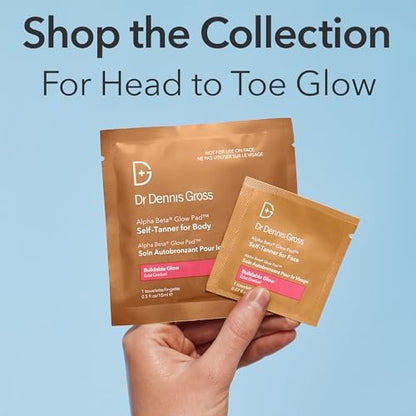 Dr. Dennis Gross Glow Pad Self-Tanner for Body – Exfoliating & Anti-Aging Towelette with AHAs & BHAs, Buildable Natural Glow, Hydrating & Streak-Free Application, 8 Towelettes Avelisse