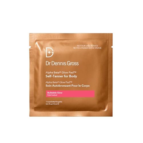 Dr. Dennis Gross Glow Pad Self-Tanner for Body – Exfoliating & Anti-Aging Towelette with AHAs & BHAs, Buildable Natural Glow, Hydrating & Streak-Free Application, 8 Towelettes Avelisse