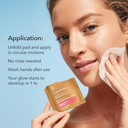 Dr. Dennis Gross Glow Pad Self-Tanner for Face – Exfoliating & Anti-Aging Towelette with AHAs & BHAs, Buildable Natural Glow, Hydrating & Streak-Free Application, 20 Pack Avelisse