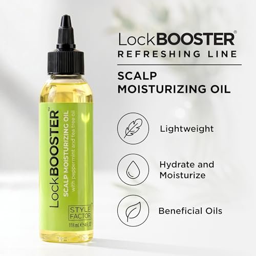 Style Factor LockBOOSTER Scalp Moisturizing Oil – Lightweight Hydration with Peppermint & Tea Tree Oil for Revitalizing Braids, Locs & Twists – Soothes, Nourishes and Supports Scalp Care – 4 oz Avelisse