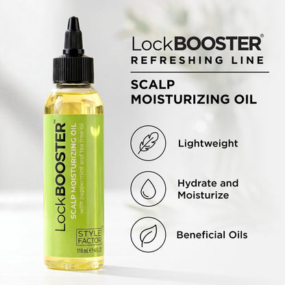 Style Factor LockBOOSTER Scalp Moisturizing Oil – Lightweight Hydration with Peppermint & Tea Tree Oil for Revitalizing Braids, Locs & Twists – Soothes, Nourishes and Supports Scalp Care – 4 oz Avelisse