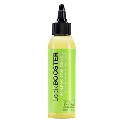 Style Factor LockBOOSTER Scalp Moisturizing Oil – Lightweight Hydration with Peppermint & Tea Tree Oil for Revitalizing Braids, Locs & Twists – Soothes, Nourishes and Supports Scalp Care – 4 oz Avelisse