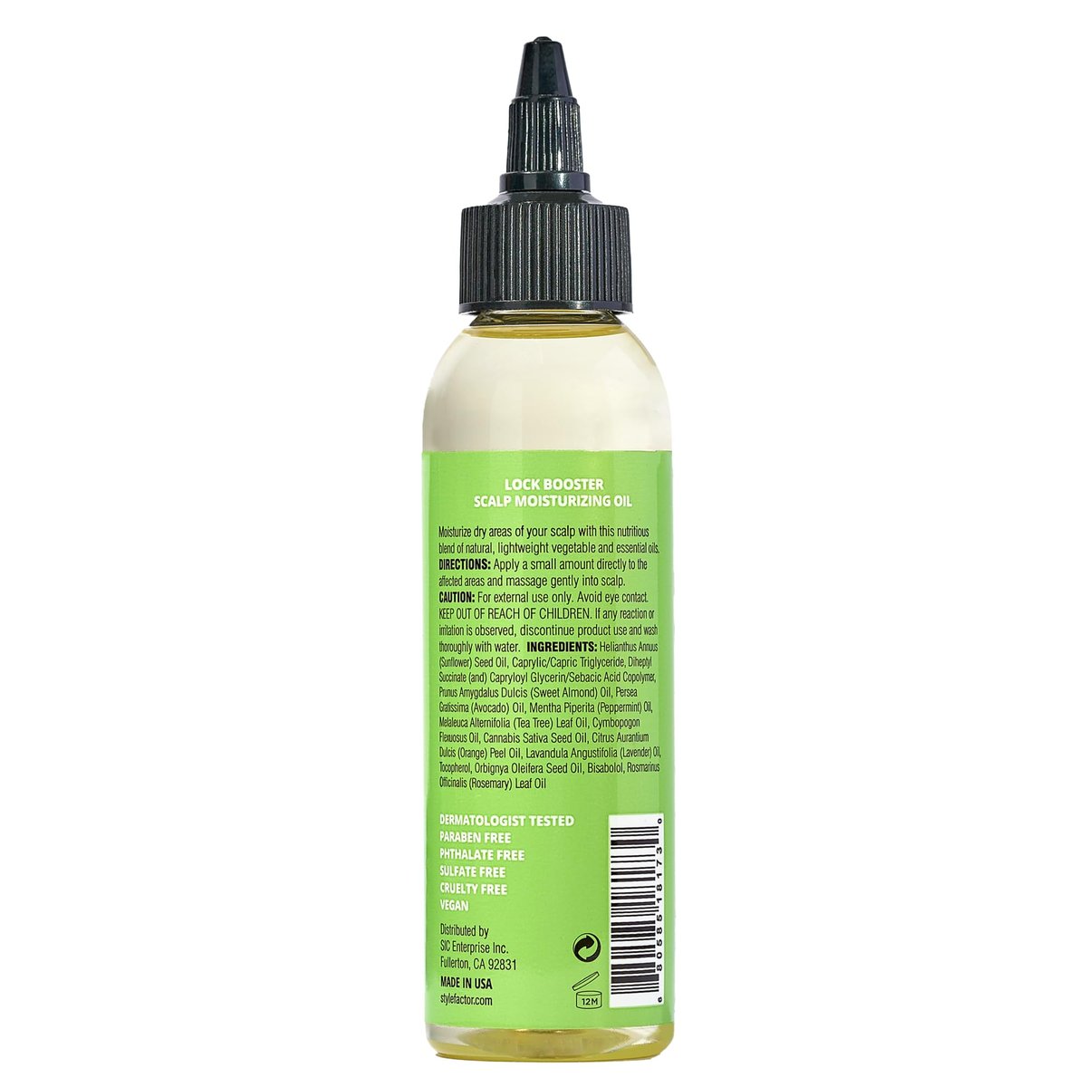 Style Factor LockBOOSTER Scalp Moisturizing Oil – Lightweight Hydration with Peppermint & Tea Tree Oil for Revitalizing Braids, Locs & Twists – Soothes, Nourishes and Supports Scalp Care – 4 oz Avelisse
