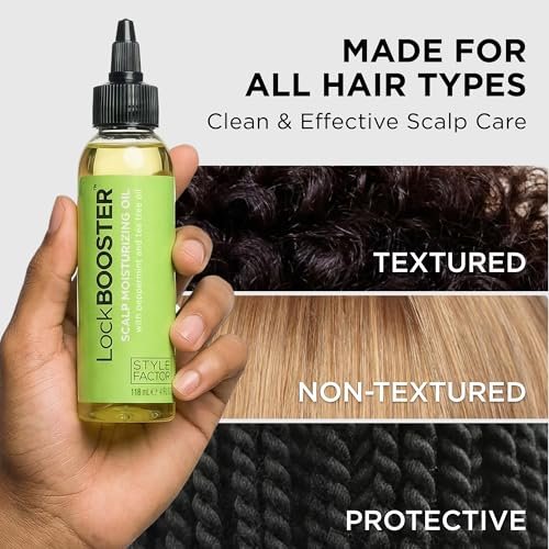 Style Factor LockBOOSTER Scalp Moisturizing Oil – Lightweight Hydration with Peppermint & Tea Tree Oil for Revitalizing Braids, Locs & Twists – Soothes, Nourishes and Supports Scalp Care – 4 oz Avelisse