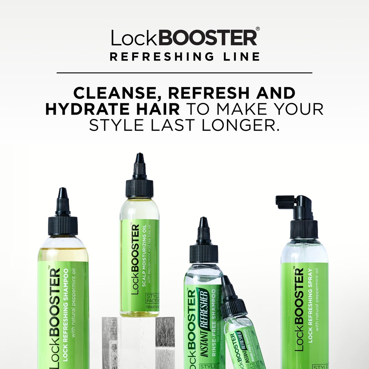 Style Factor LockBOOSTER Scalp Moisturizing Oil – Lightweight Hydration with Peppermint & Tea Tree Oil for Revitalizing Braids, Locs & Twists – Soothes, Nourishes and Supports Scalp Care – 4 oz Avelisse
