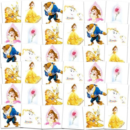 Beauty and the Beast Temporary Tattoos Party Favors Bundle - 72 Princess Belle Tattoos for Kids
