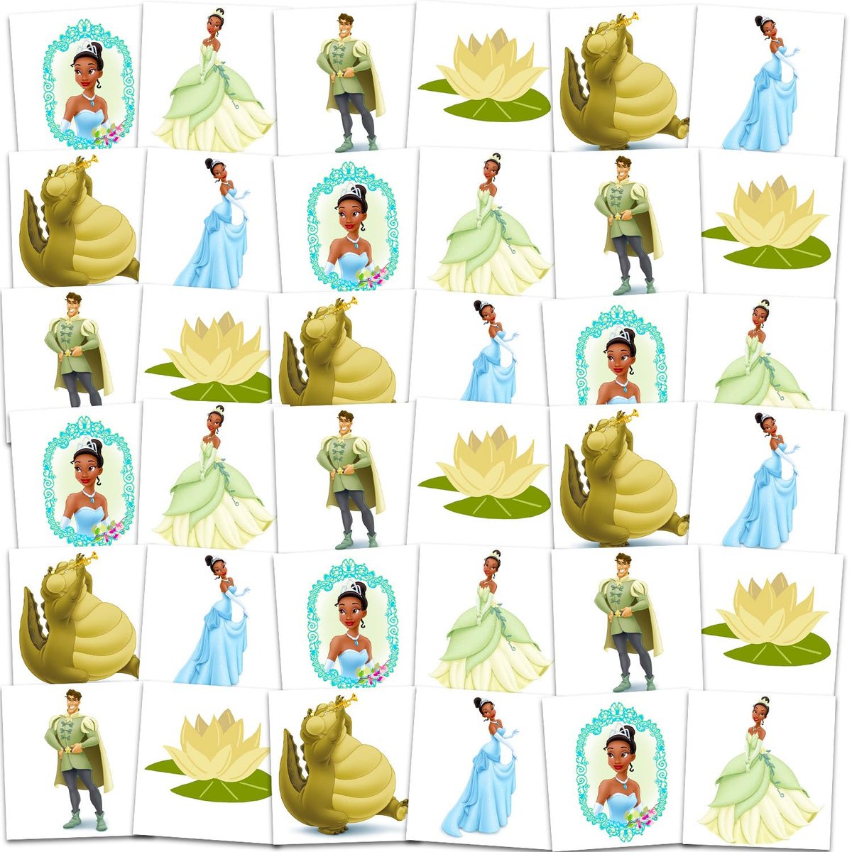 Disney Princess and the Frog Tiana Temporary Tattoos for Kids – 72 Pack Party Favors - görsel 3