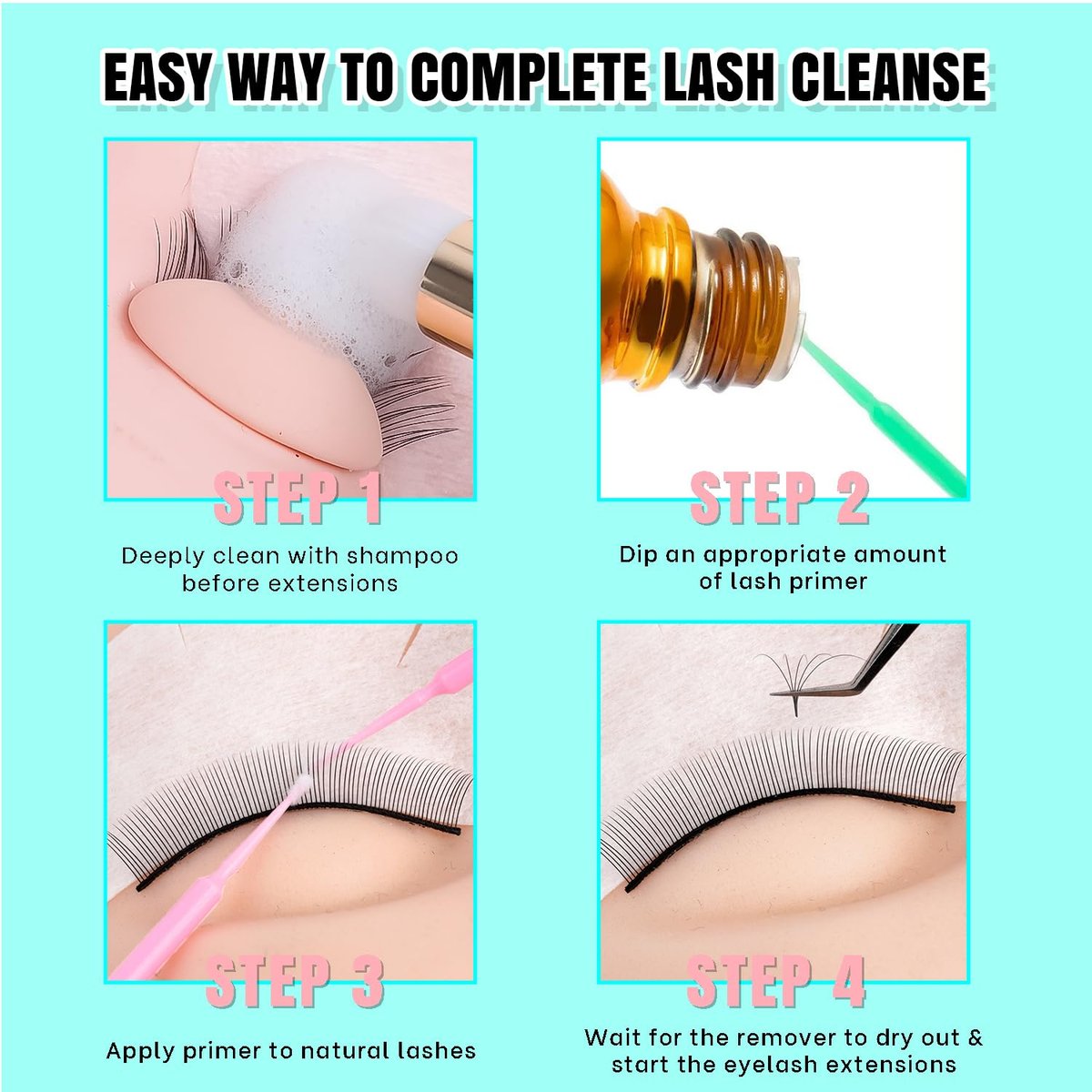 VAVALASH Lash Primer for Lash Extensions - 15 ML Eyelash Extension Primer, Increases Adhesive Bonding Power, Removes Proteins and Oils for Longer Lasting Lashes (Professional Use Only) - görsel 9