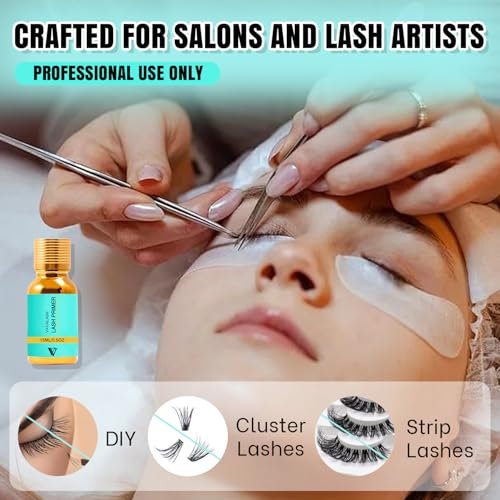 VAVALASH Lash Primer for Lash Extensions - 15 ML Eyelash Extension Primer, Increases Adhesive Bonding Power, Removes Proteins and Oils for Longer Lasting Lashes (Professional Use Only) - görsel 8