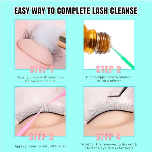 VAVALASH Lash Primer for Lash Extensions - 15 ML Eyelash Extension Primer, Increases Adhesive Bonding Power, Removes Proteins and Oils for Longer Lasting Lashes (Professional Use Only) - görsel 10