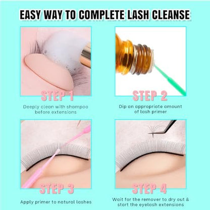 VAVALASH Lash Primer for Lash Extensions - 15 ML Eyelash Extension Primer, Increases Adhesive Bonding Power, Removes Proteins and Oils for Longer Lasting Lashes (Professional Use Only)