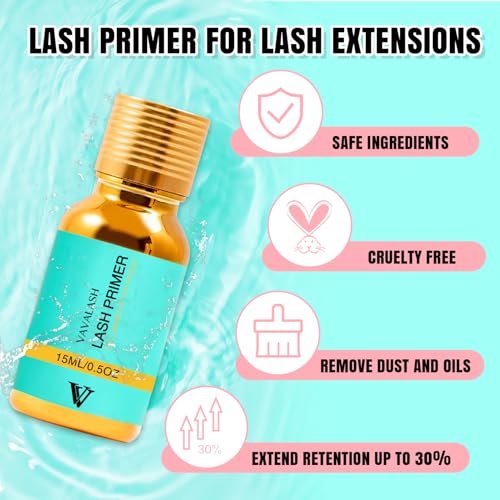 VAVALASH Lash Primer for Lash Extensions - 15 ML Eyelash Extension Primer, Increases Adhesive Bonding Power, Removes Proteins and Oils for Longer Lasting Lashes (Professional Use Only) - görsel 4