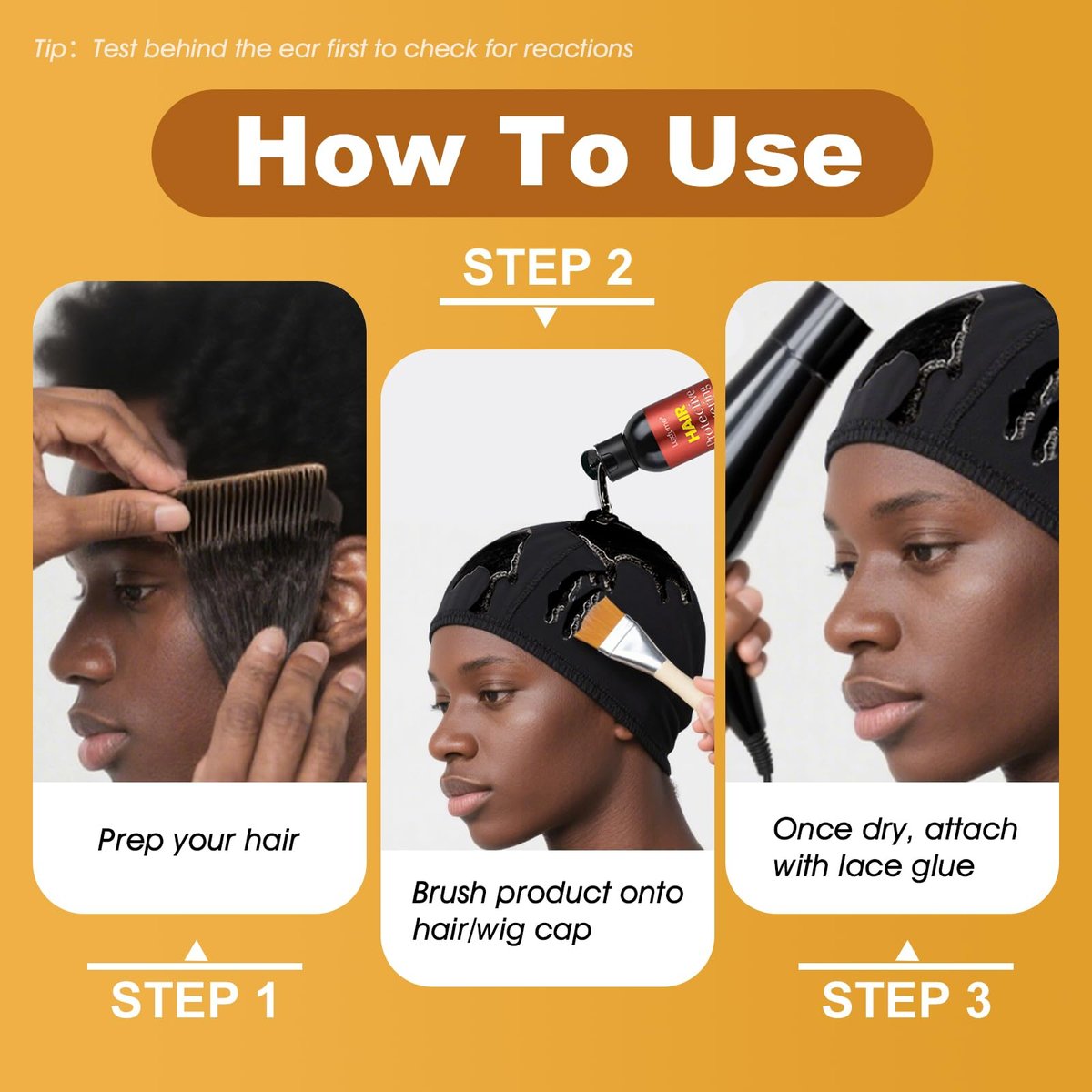 Luxfume Quick Weave Protective Shield - Black, 6 oz - Hair Weave Glue for Quick Dry, Protective Liquid Cap for Hair & Scalp - görsel 5