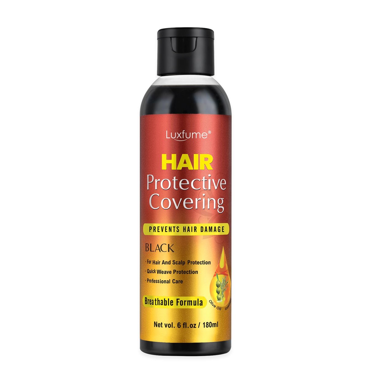 Luxfume Quick Weave Protective Shield - Black, 6 oz - Hair Weave Glue for Quick Dry, Protective Liquid Cap for Hair & Scalp - görsel 1