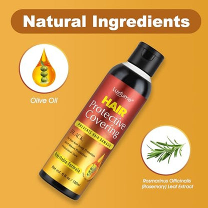 Luxfume Quick Weave Protective Shield - Black, 6 oz - Hair Weave Glue for Quick Dry, Protective Liquid Cap for Hair & Scalp