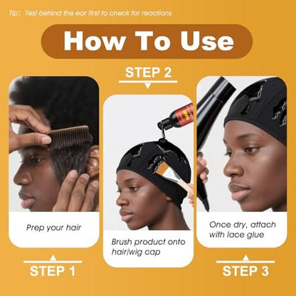 Luxfume Quick Weave Protective Shield - Black, 6 oz - Hair Weave Glue for Quick Dry, Protective Liquid Cap for Hair & Scalp