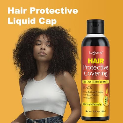 Luxfume Quick Weave Protective Shield - Black, 6 oz - Hair Weave Glue for Quick Dry, Protective Liquid Cap for Hair & Scalp