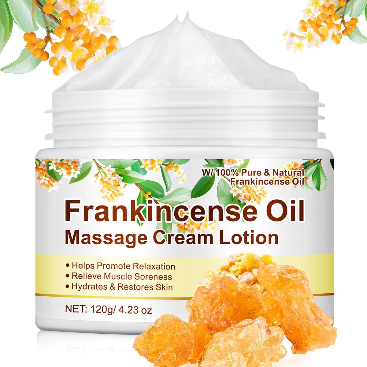 Frankincense Balm for Anti-Aging, Muscle Support – Deep Moisturizing Frankincense Cream for Sensitive Skin, Dry Skin – Skincare Moisturizer for Men & Women - görsel 1