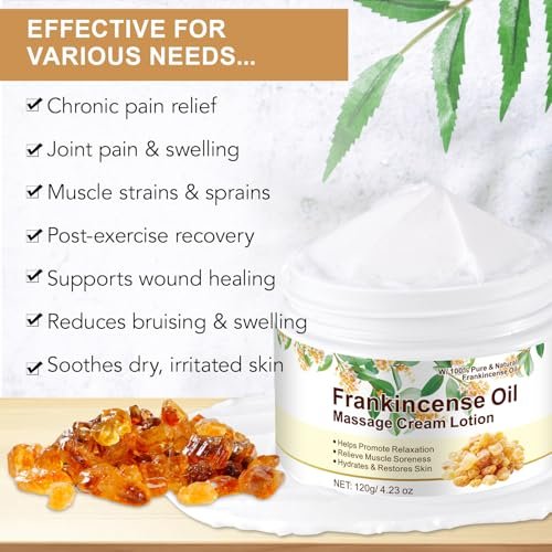 Frankincense Balm for Anti-Aging, Muscle Support – Deep Moisturizing Frankincense Cream for Sensitive Skin, Dry Skin – Skincare Moisturizer for Men & Women - görsel 12