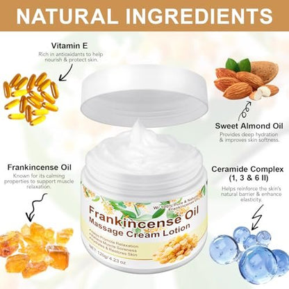 Frankincense Balm for Anti-Aging, Muscle Support – Deep Moisturizing Frankincense Cream for Sensitive Skin, Dry Skin – Skincare Moisturizer for Men & Women