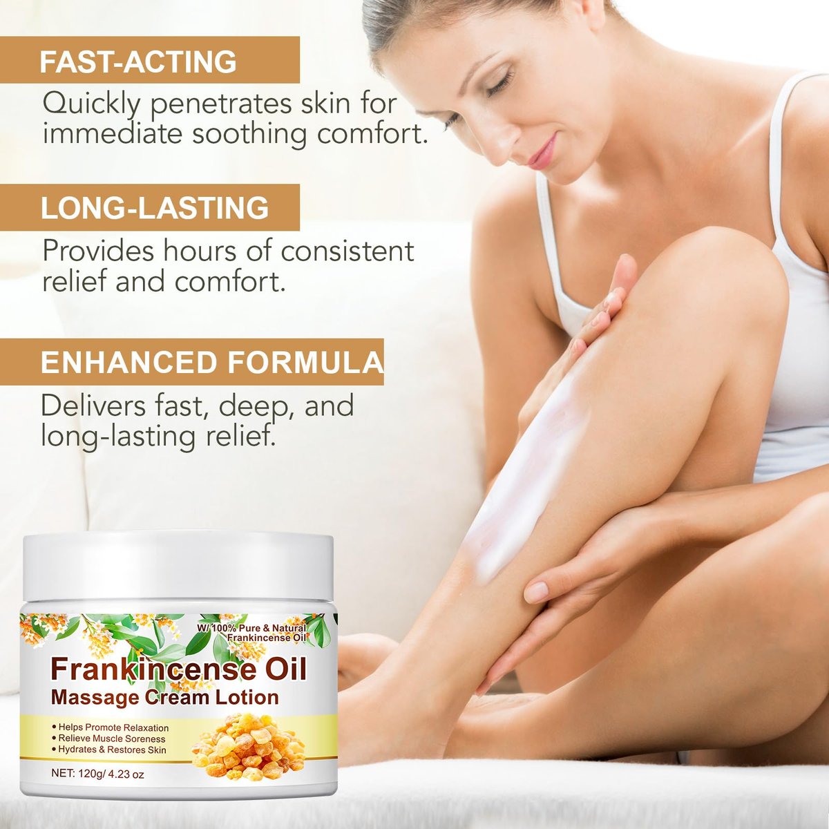 Frankincense Balm for Anti-Aging, Muscle Support – Deep Moisturizing Frankincense Cream for Sensitive Skin, Dry Skin – Skincare Moisturizer for Men & Women - görsel 7