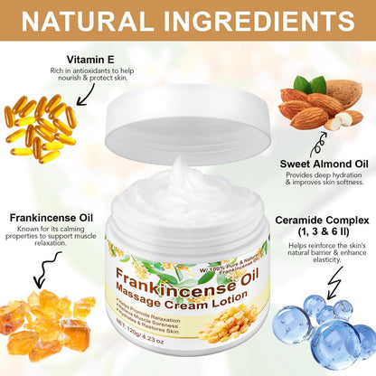 Frankincense Balm for Anti-Aging, Muscle Support – Deep Moisturizing Frankincense Cream for Sensitive Skin, Dry Skin – Skincare Moisturizer for Men & Women
