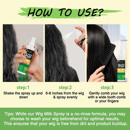 Goiple Wig Milk Spray for Synthetic Hair - Leave-In Conditioner & Detangler (2-Pack, 1.7 Fl Oz Each) - Hydrates & Replenishes for Easy Combing