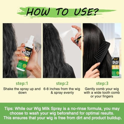 Goiple Wig Milk Spray for Synthetic Hair - Leave-In Conditioner & Detangler (2-Pack, 1.7 Fl Oz Each) - Hydrates & Replenishes for Easy Combing