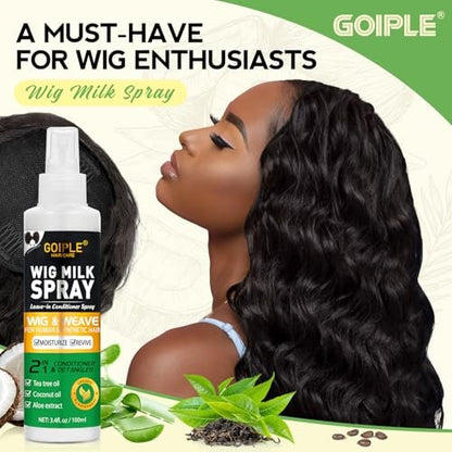 Goiple Wig Milk Spray for Synthetic Hair - Leave-In Conditioner & Detangler (2-Pack, 1.7 Fl Oz Each) - Hydrates & Replenishes for Easy Combing