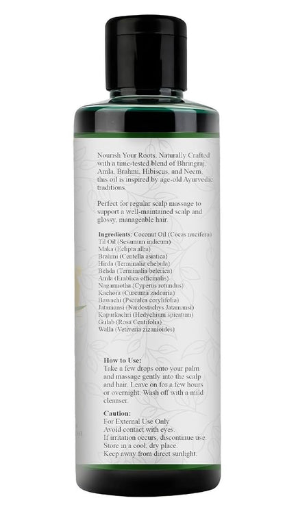 Raslok Bhringraj Hair Oil 6.76 fl oz – Ayurvedic Botanical Blend with Amla, Neem, Hibiscus & Brahmi | Cold-Pressed | Non-GMO | No Mineral Oil | Made in India