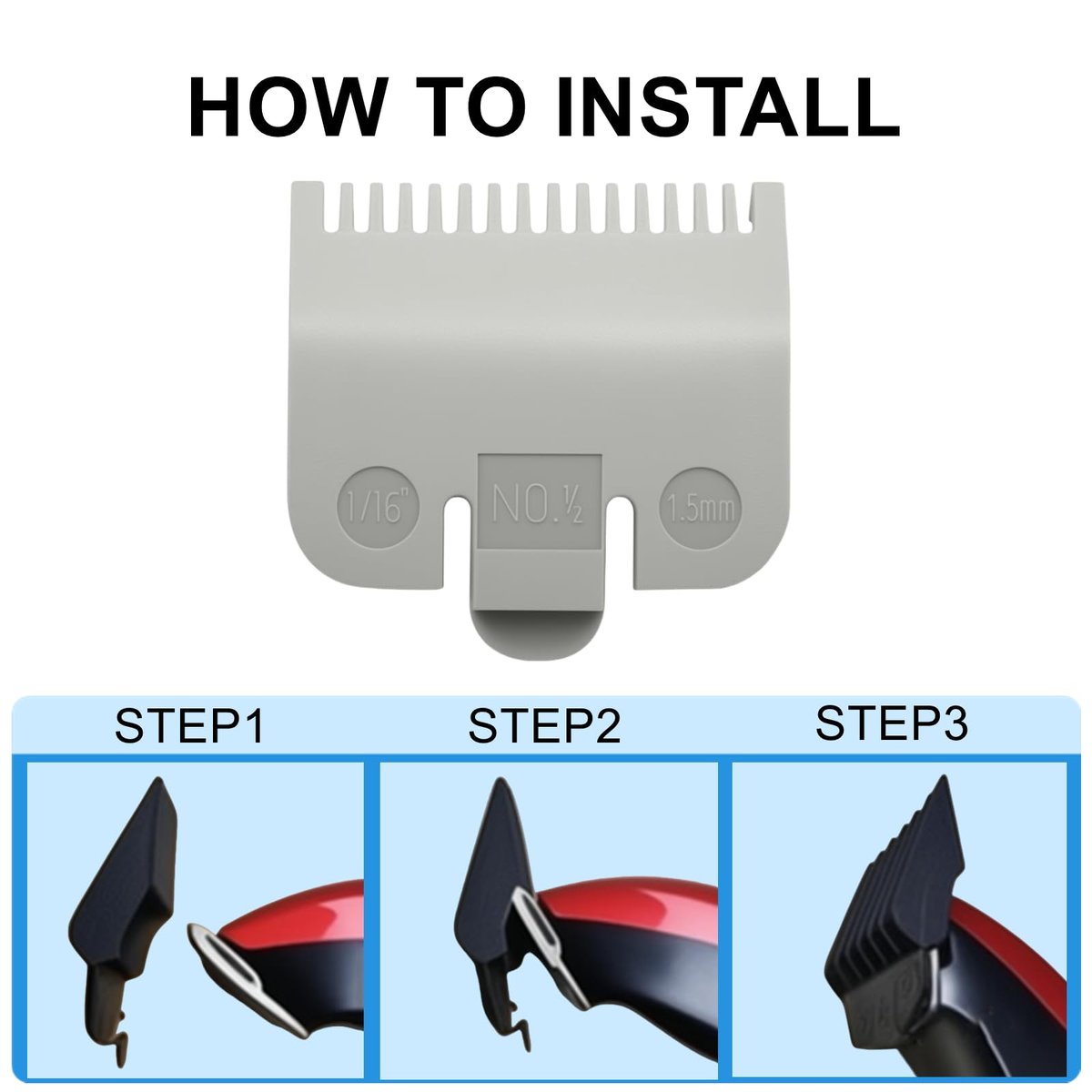 Compatible Wahl Clipper Guards Set - 1.5mm #3137-101 & #1/16'' Replacement Guide Combs, 2-Pack - görsel 7