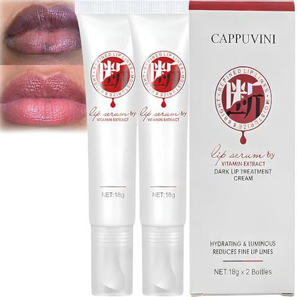 Jinshane Lip Serum with Vitamin Extract – Dark Lip Lightening Treatment for Smokers & Non-Smokers, Lip Brightener Fade Cream, 2-Pack