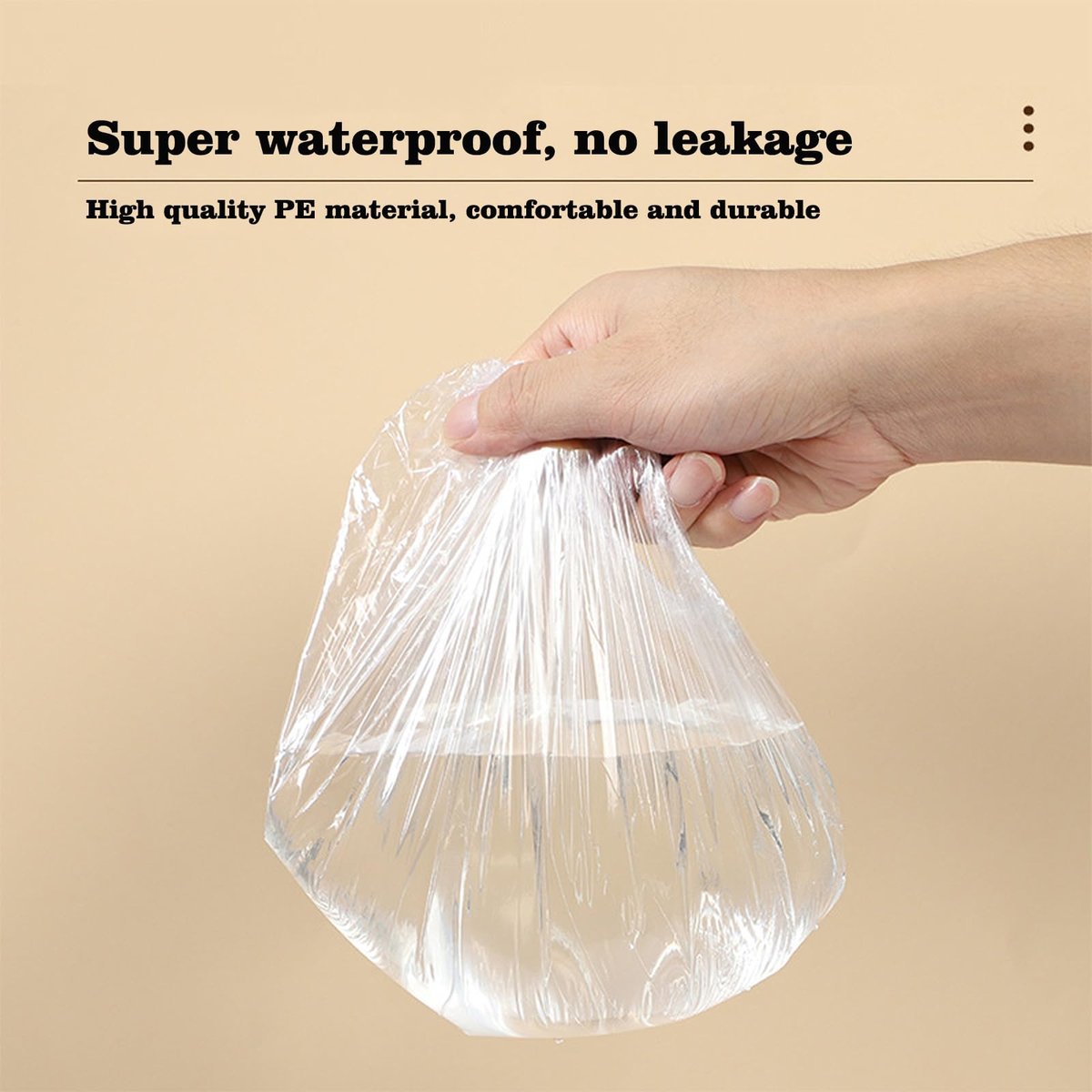 100 PCS Disposable Shower Caps - Thickened Waterproof Hair Bath Caps for Women, Men, Travel, Spa, Hotel, Home, Salon - Multi-Purpose Elastic Plastic Clear Shower Caps, Extra Large (20.5") - görsel 3