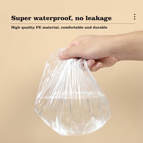 100 PCS Disposable Shower Caps - Thickened Waterproof Hair Bath Caps for Women, Men, Travel, Spa, Hotel, Home, Salon - Multi-Purpose Elastic Plastic Clear Shower Caps, Extra Large (20.5") - görsel 4