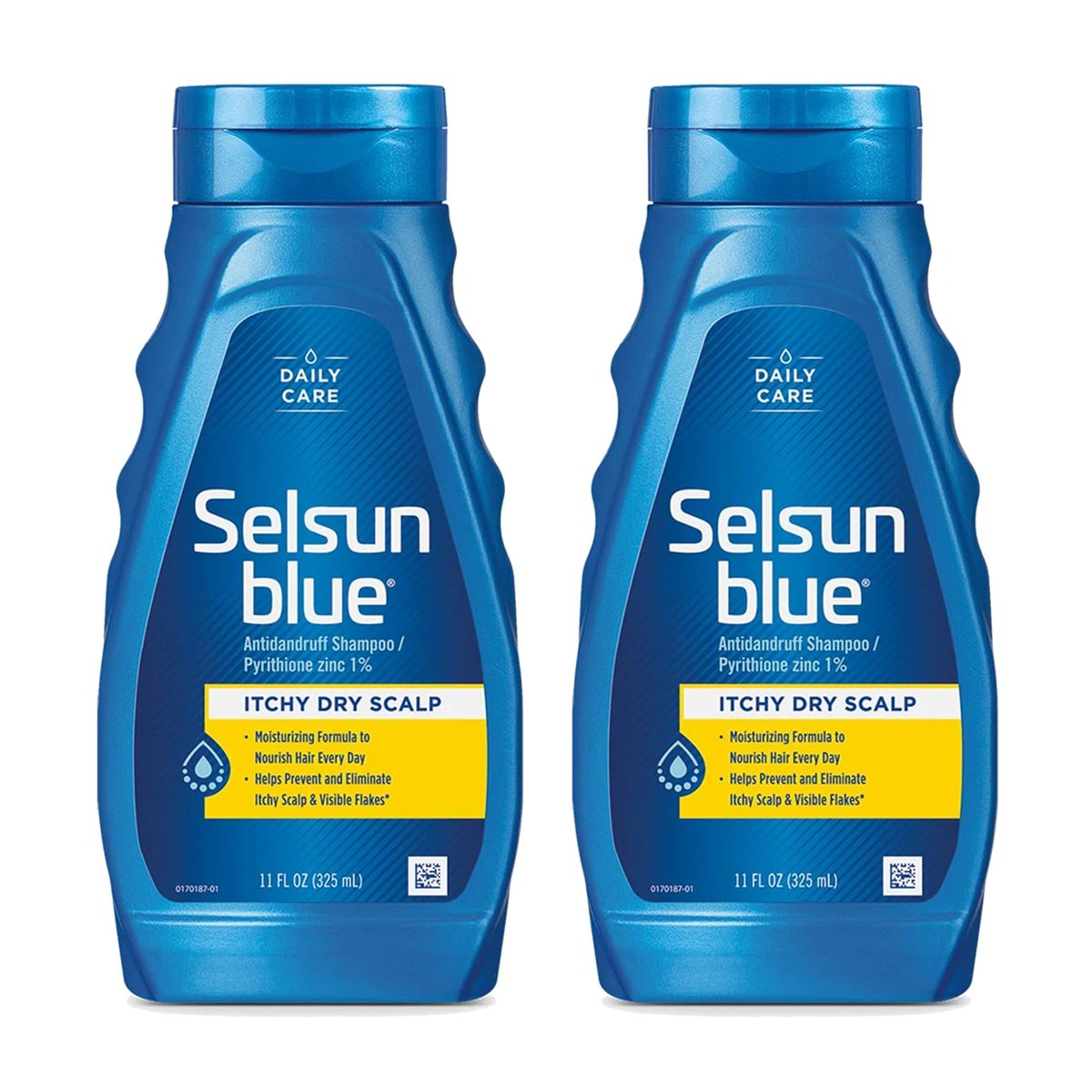 Selsun Blue Itchy Dry Scalp Anti-Dandruff Shampoo, Extra-Hydrating Formula with Pyrithione Zinc 1%, 11 fl. oz. (Pack of 2) Avelisse